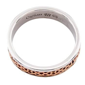 Silver & 9ct gold Clogau Band Ring size J